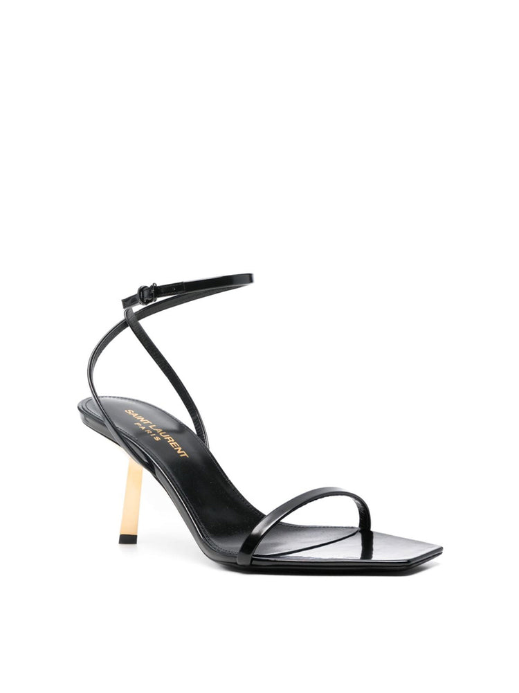 Patent Leather Sandals Ysl Strappy Sandals SAINT LAURENT Black