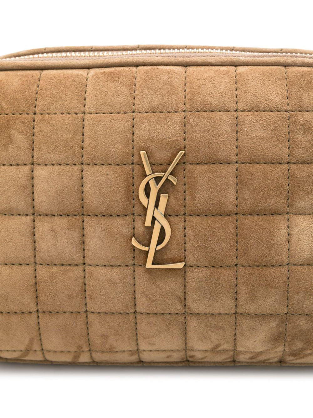 Saint Laurent Suede Cassandre Matelassé Carré Camera Bag – Kirna