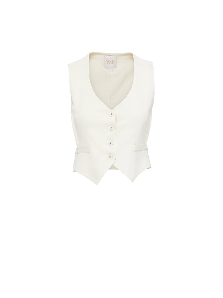 HAUNT LINEN VESTリネンジレ　ベスト オフホワイト　美品 HAUNT LINEN VESTリネンベスト オフホワイト - メルカリ