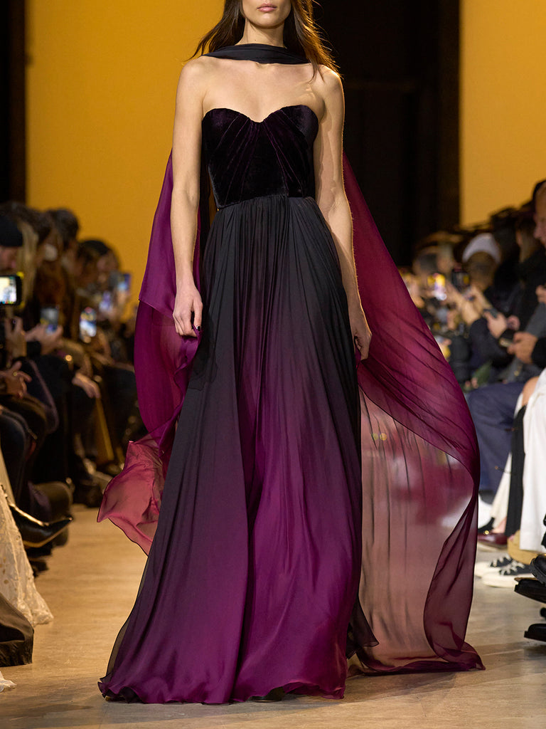 Elie Saab | Silk and Velvet Gown – Kirna Zabête