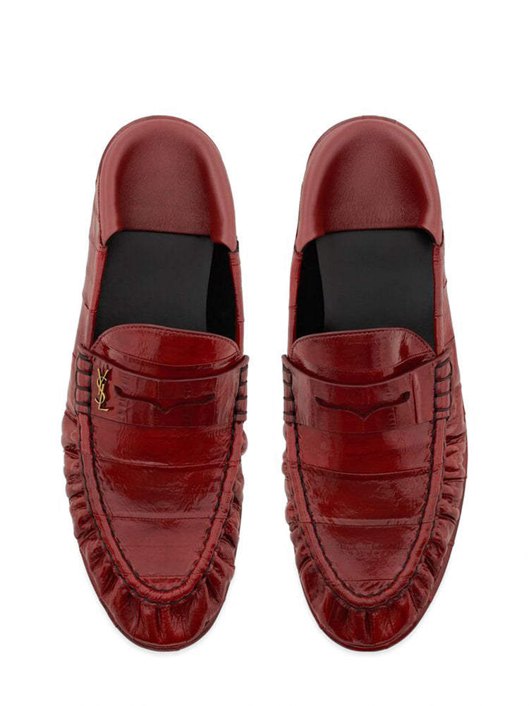 シューズ・サンダルその他 Saint Laurent Dark red leather loafer with monogram Saint Laurent | Le Loafer Penny Slippers – Kirna Zabête