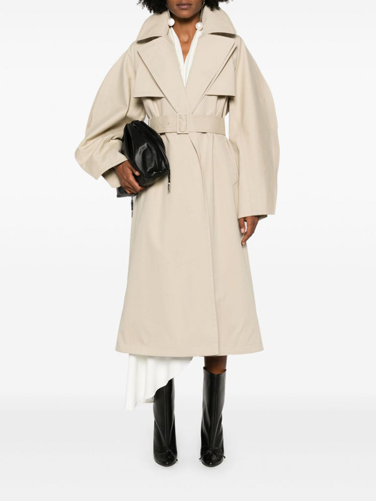 （laubeblanc） Belted Flare Trench coat Belted Flare Trench coat[Black] – L'AUBE BLANC