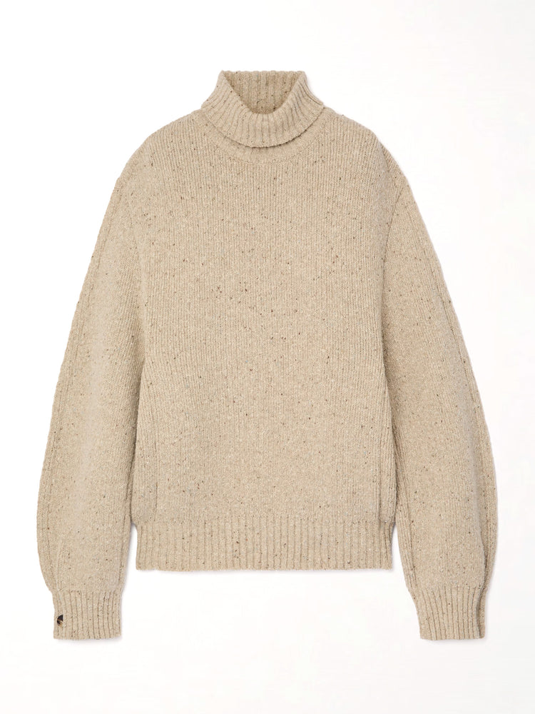 Bottega Veneta ベージュ ニットセーター Bottega Veneta | Wool Cocoon Turtleneck Sweater – Kirna Zabête