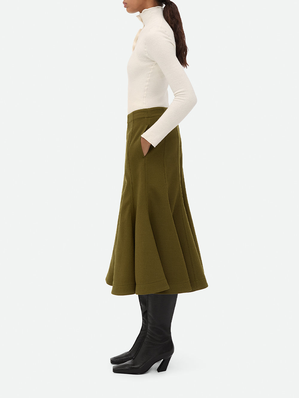 Wool Crepe Skirt