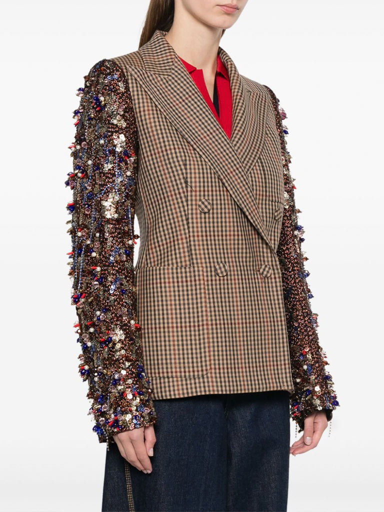 りゅ dries van noten Embellished blazer Dries Van Noten Embellished Double-Breasted Blazer | Neiman Marcus