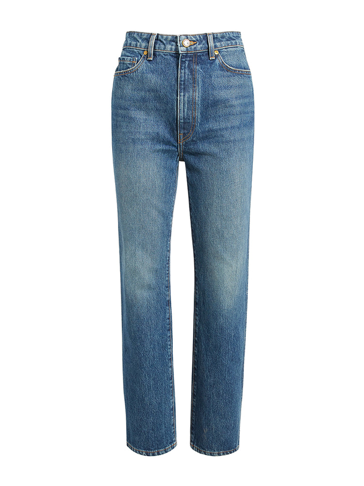 【関税込み】KHAITE ブルー Abigail ストレッチ ジーンズ Abigail Stretch Jean in Boone – KHAITE