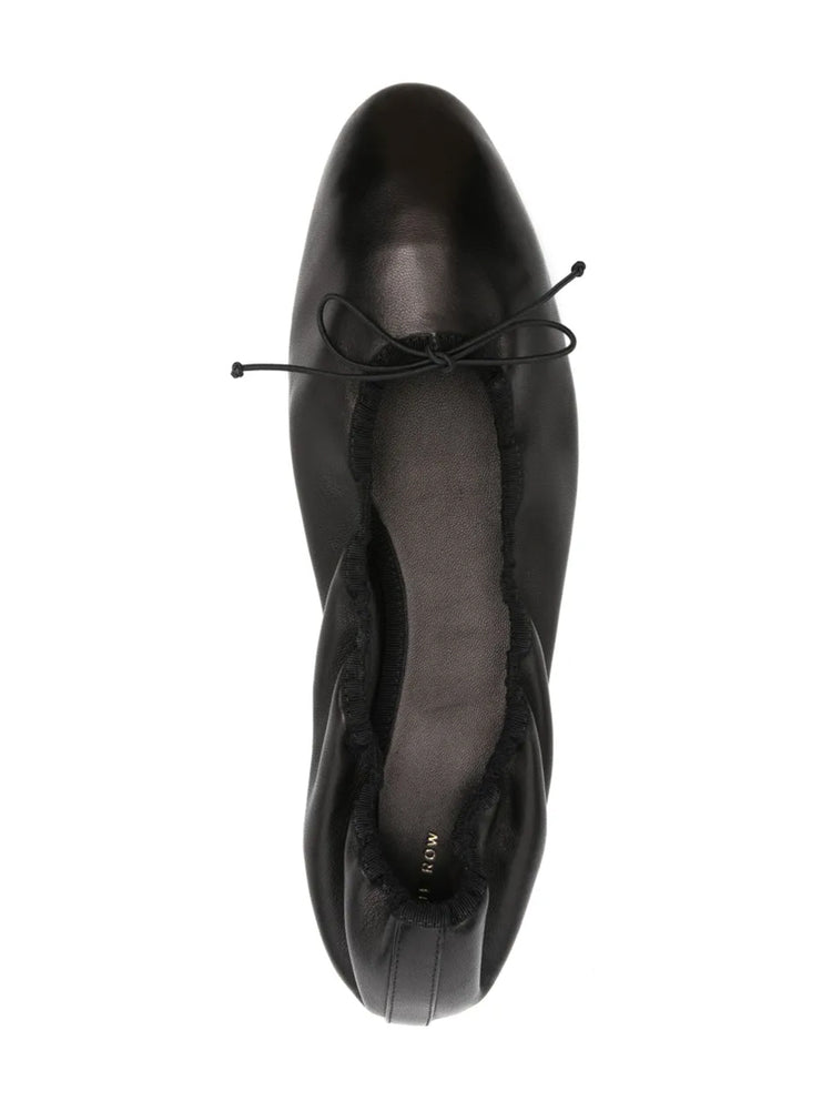 【送料&関税込】The Row Hereditas Ballerinas The Row Satin Hereditas Ballerina Flat in Brown | FWRD