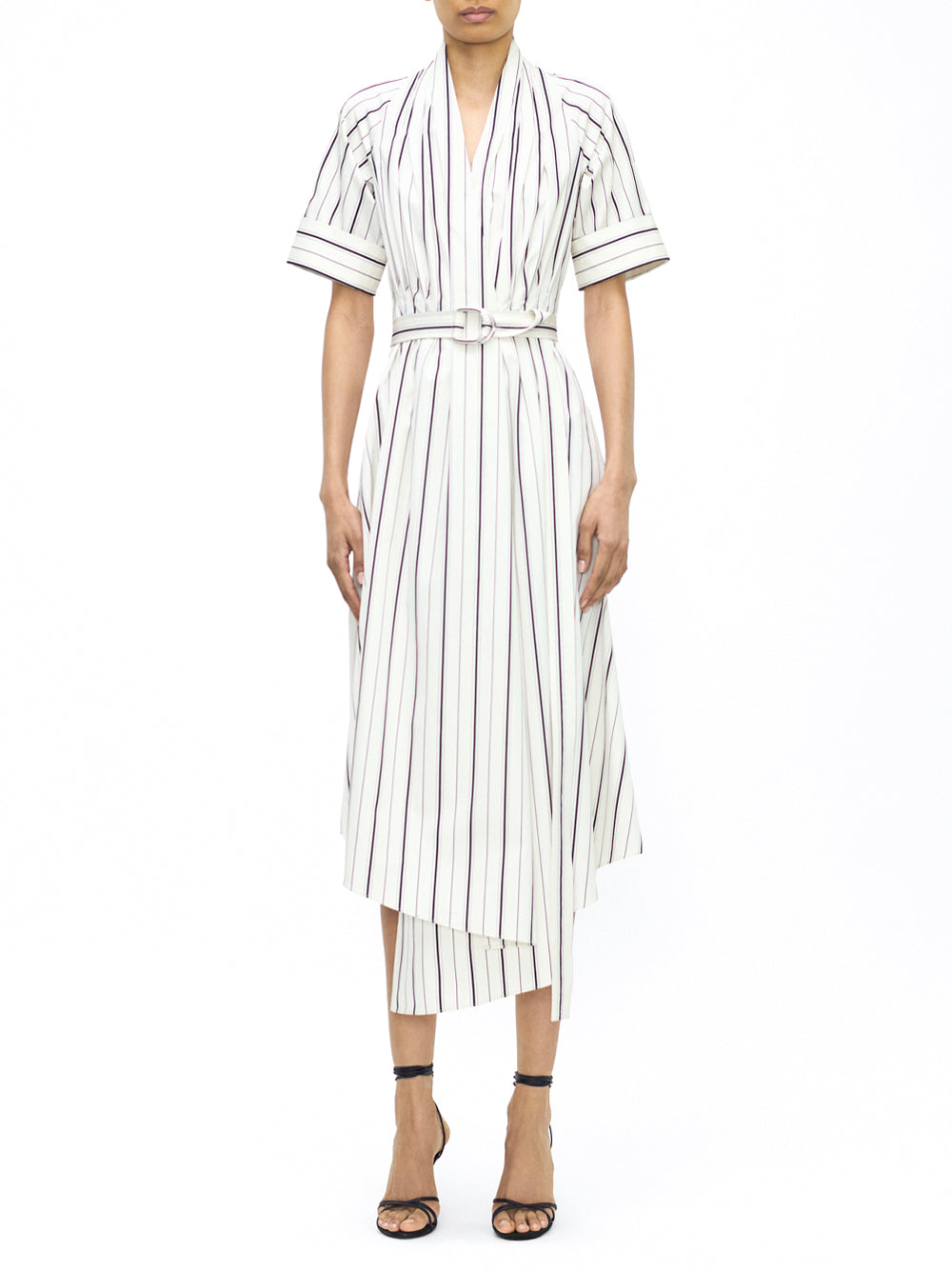 Nansi Belted Poplin Midi Dress