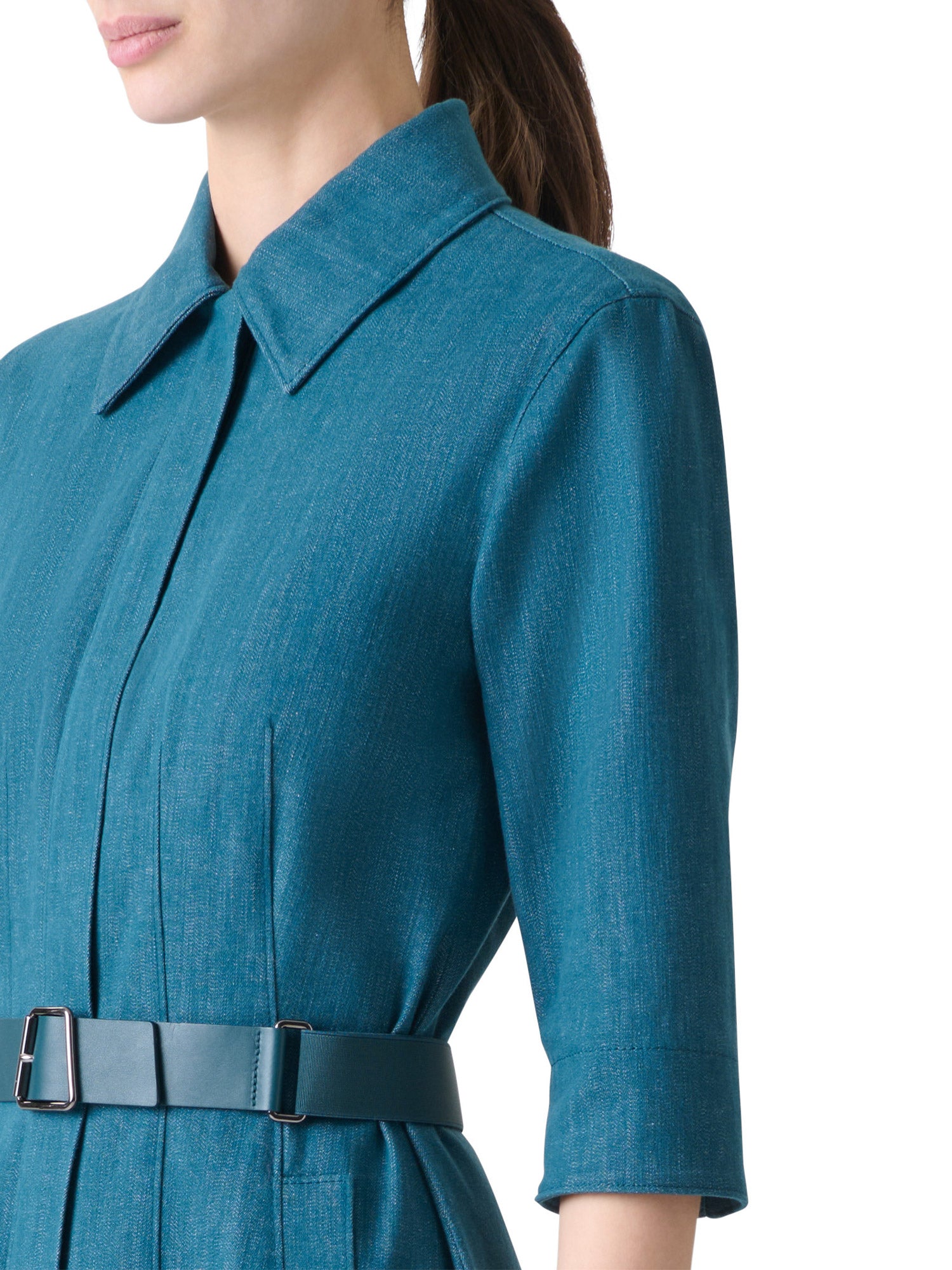 Cotton Denim Midi Dress