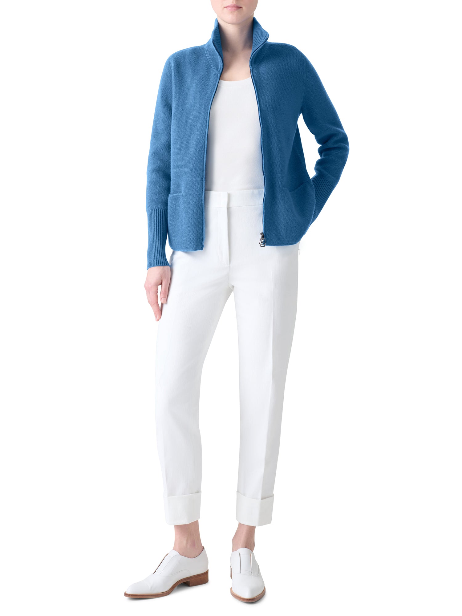 Cashmere Piqué Cardigan