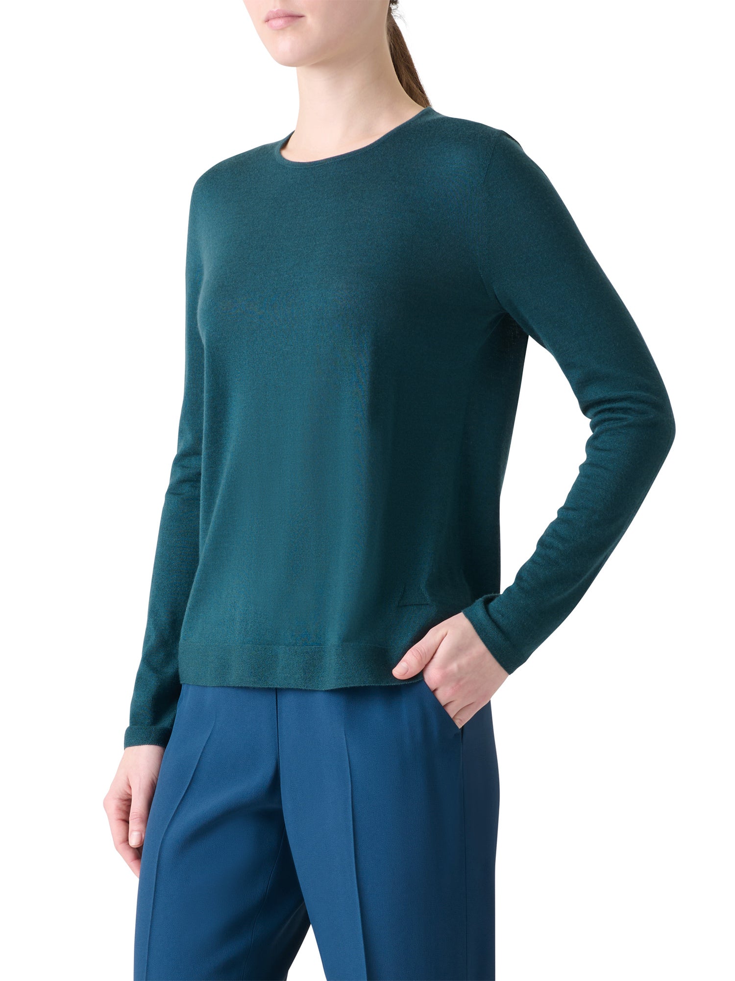 Cashmere Silk Boat Neck Sweater