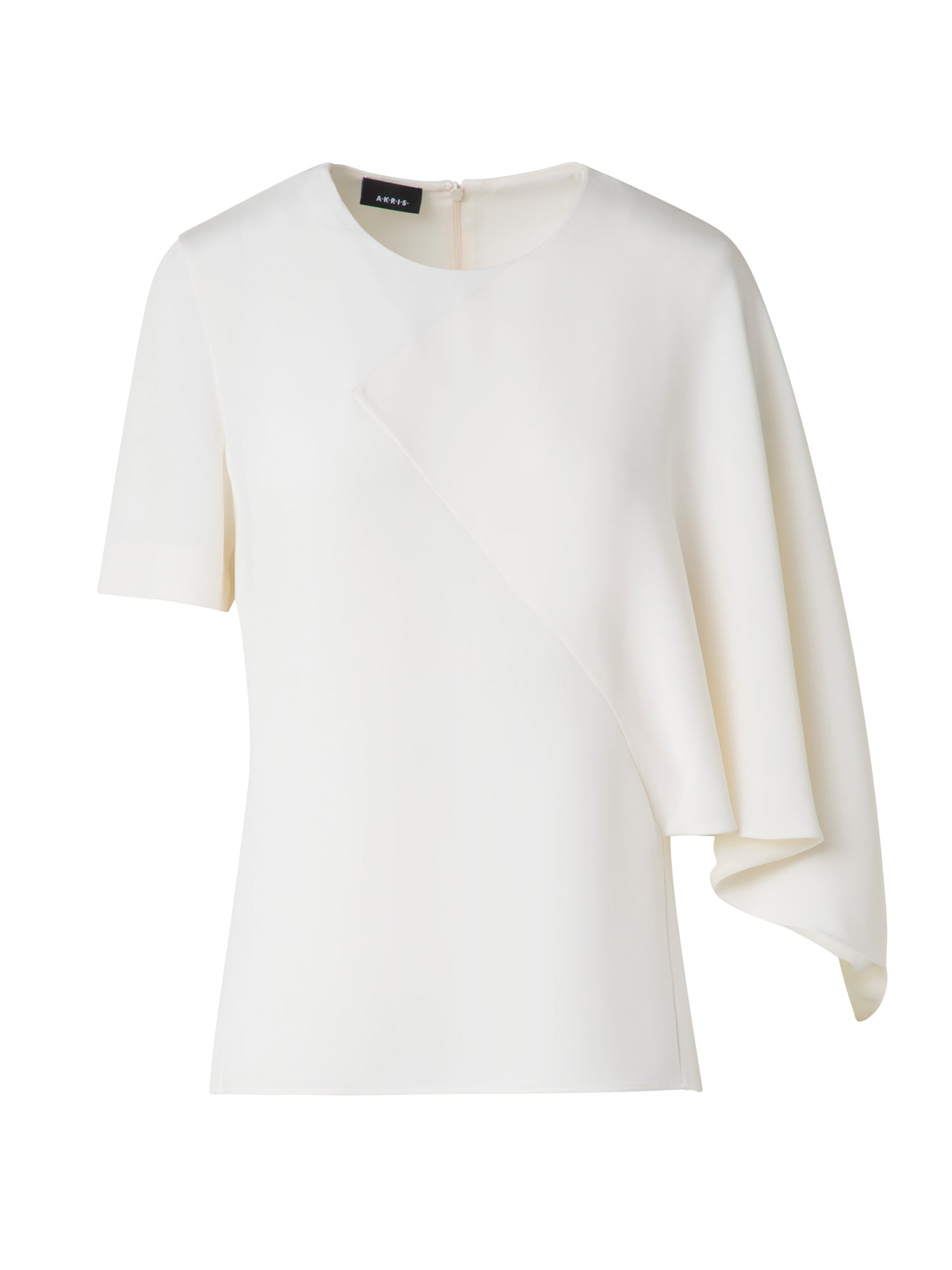 Silk Crêpe Cape Sleeve Blouse