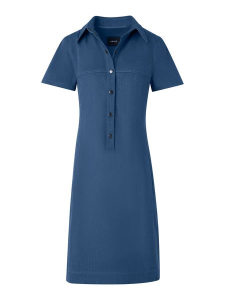 fitted denim midi dress Denim Shirt Dress with Eyelet Guipure Medium blue Denim / 4