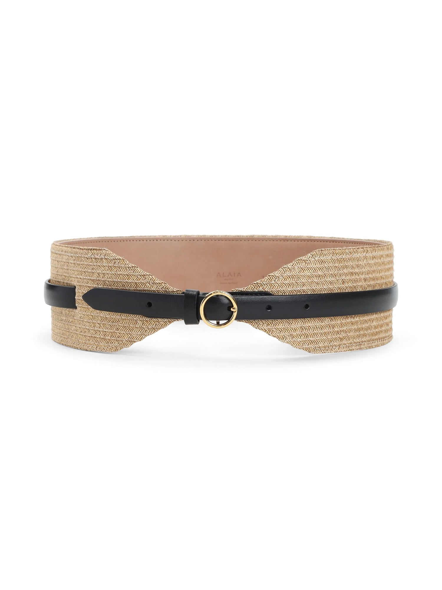 Raffia Buckled Waist Belt