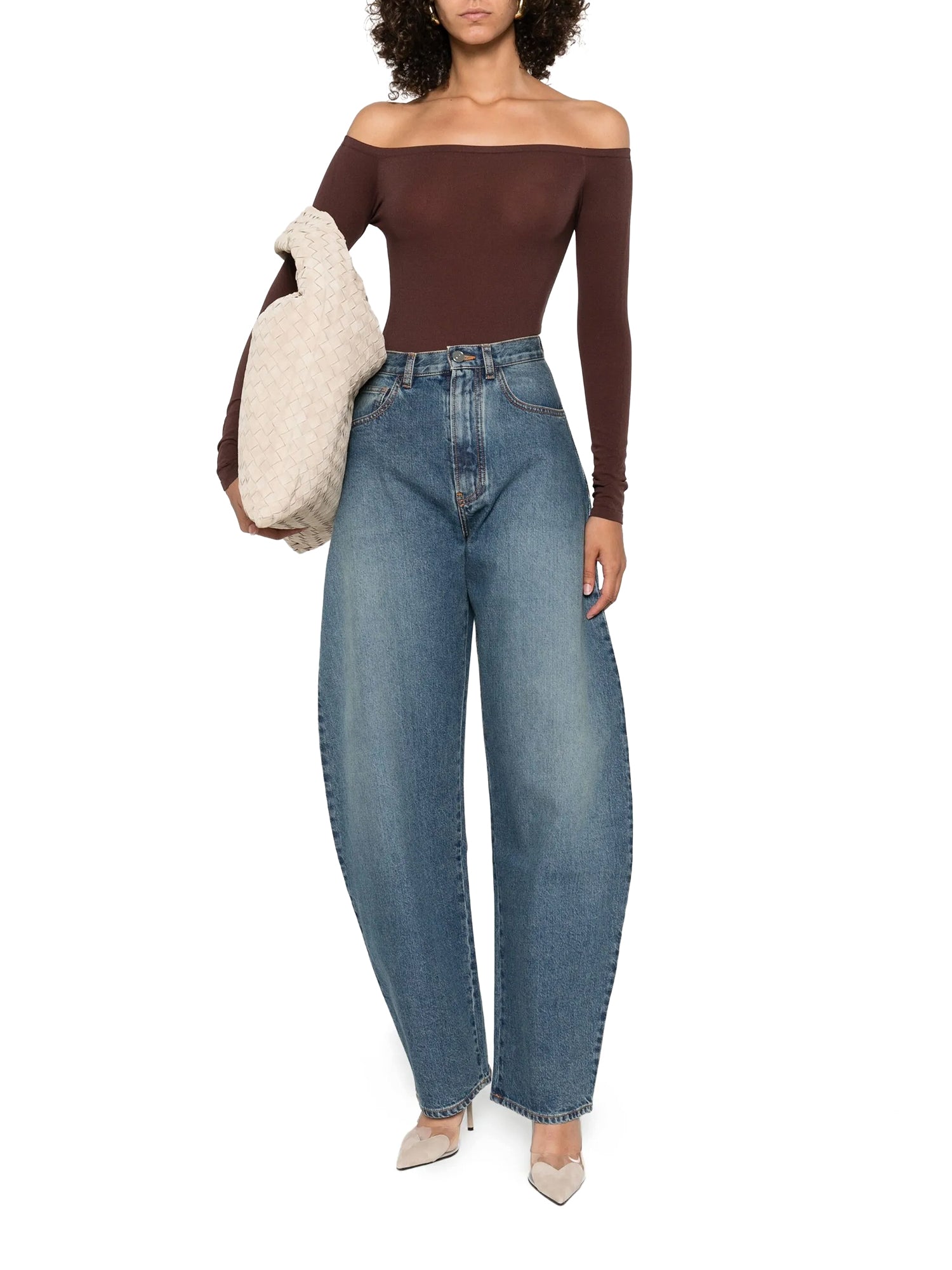 Second-Skin Knit Off-Shoulder Bodysuit