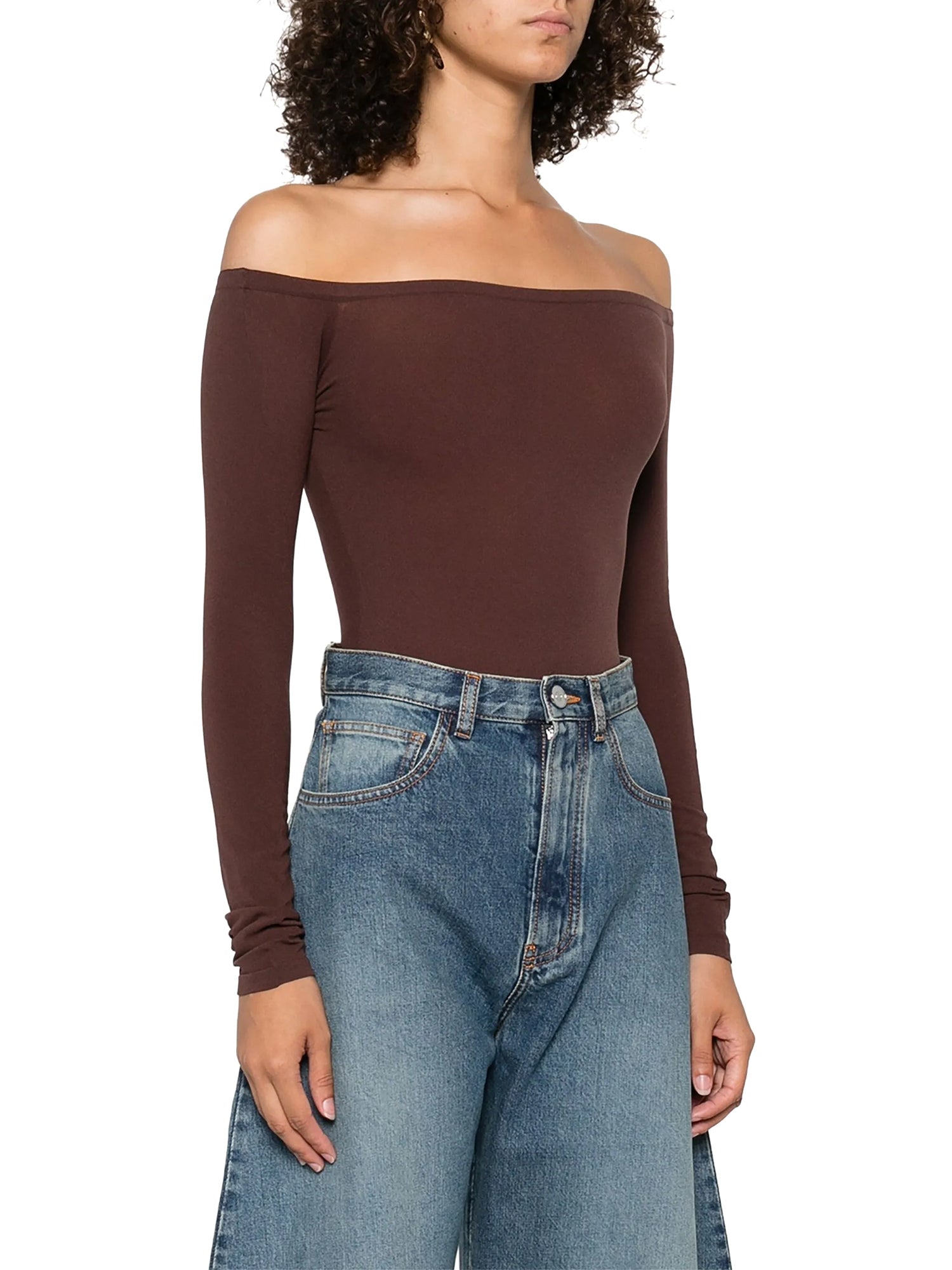 Second-Skin Knit Off-Shoulder Bodysuit