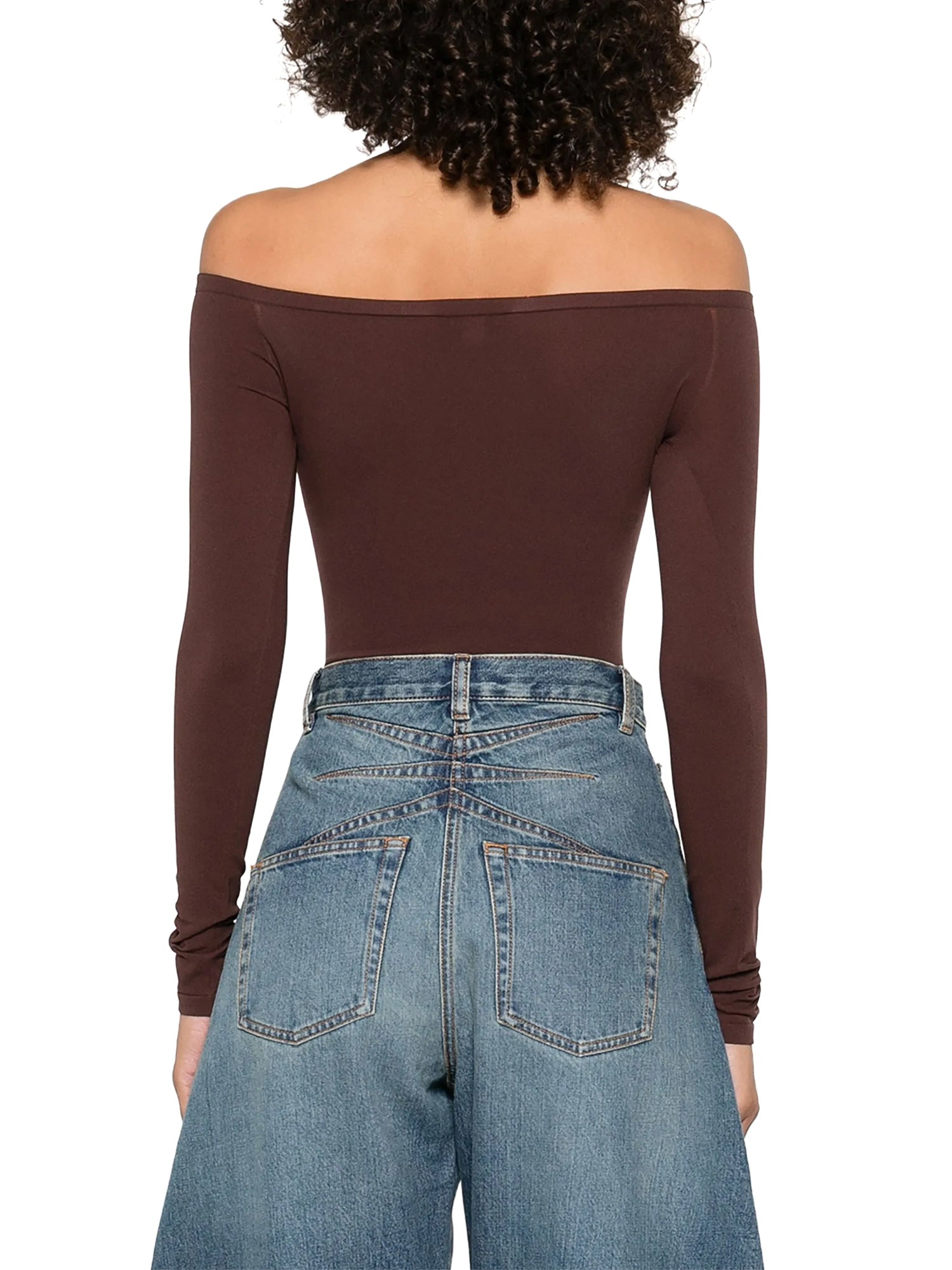 Second-Skin Knit Off-Shoulder Bodysuit