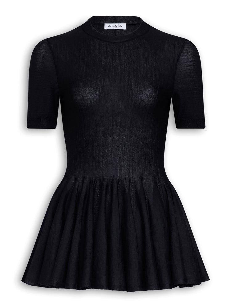 Alaïa Merino Wool Peplum Top – Kirna Zabête