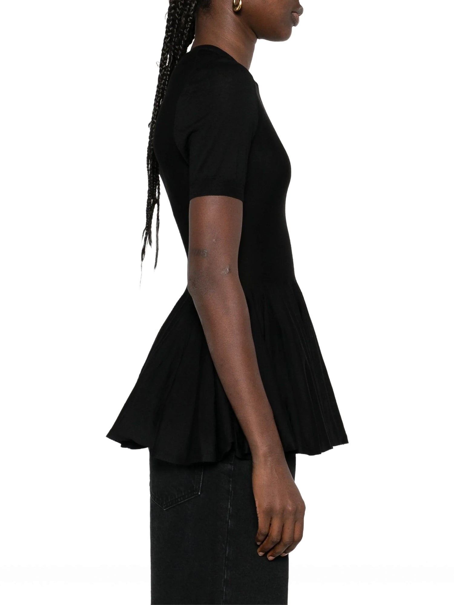 Merino Wool Peplum Top