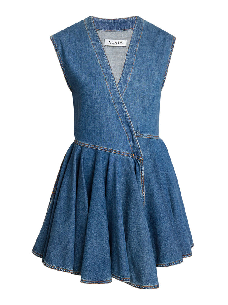 Alaïa Denim Wrap Dress