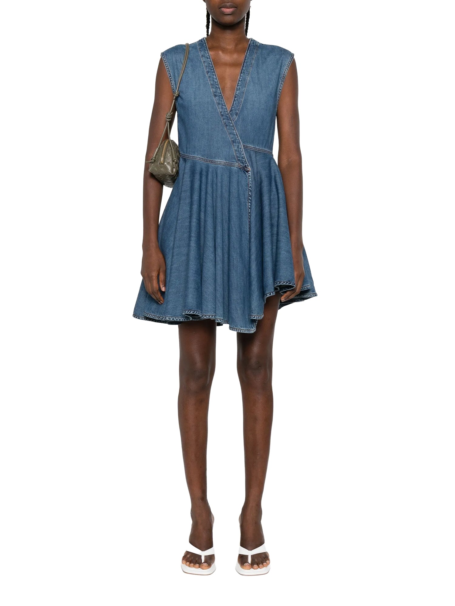 denim dress wrap Alaïa-Wrap Denim Dress-Dresses