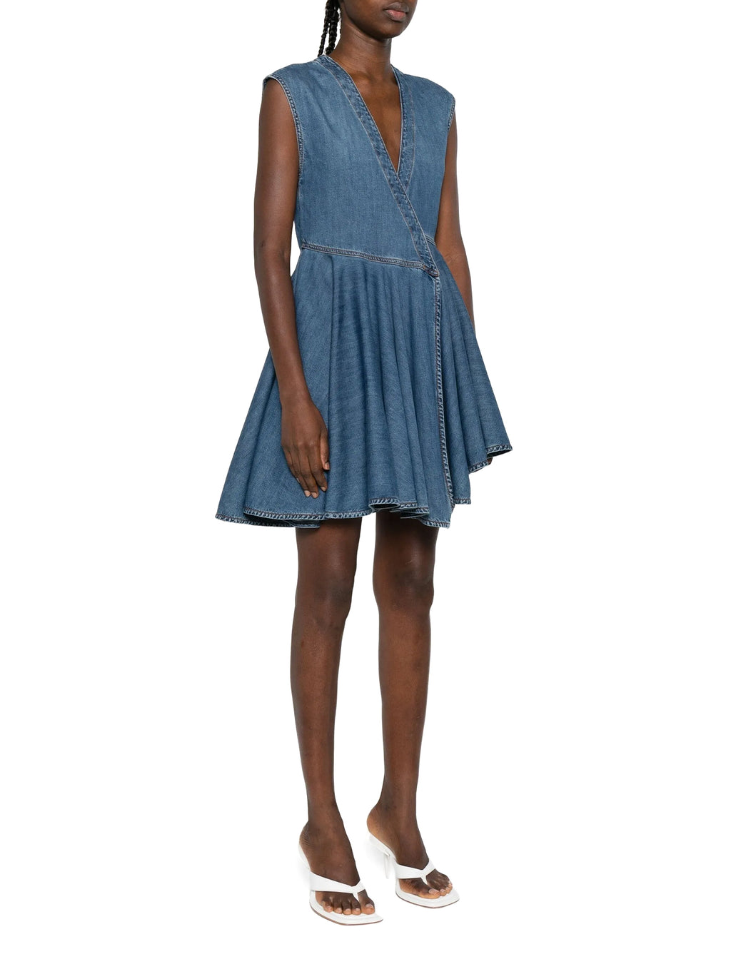 Deep Stone Denim Wrap Dress