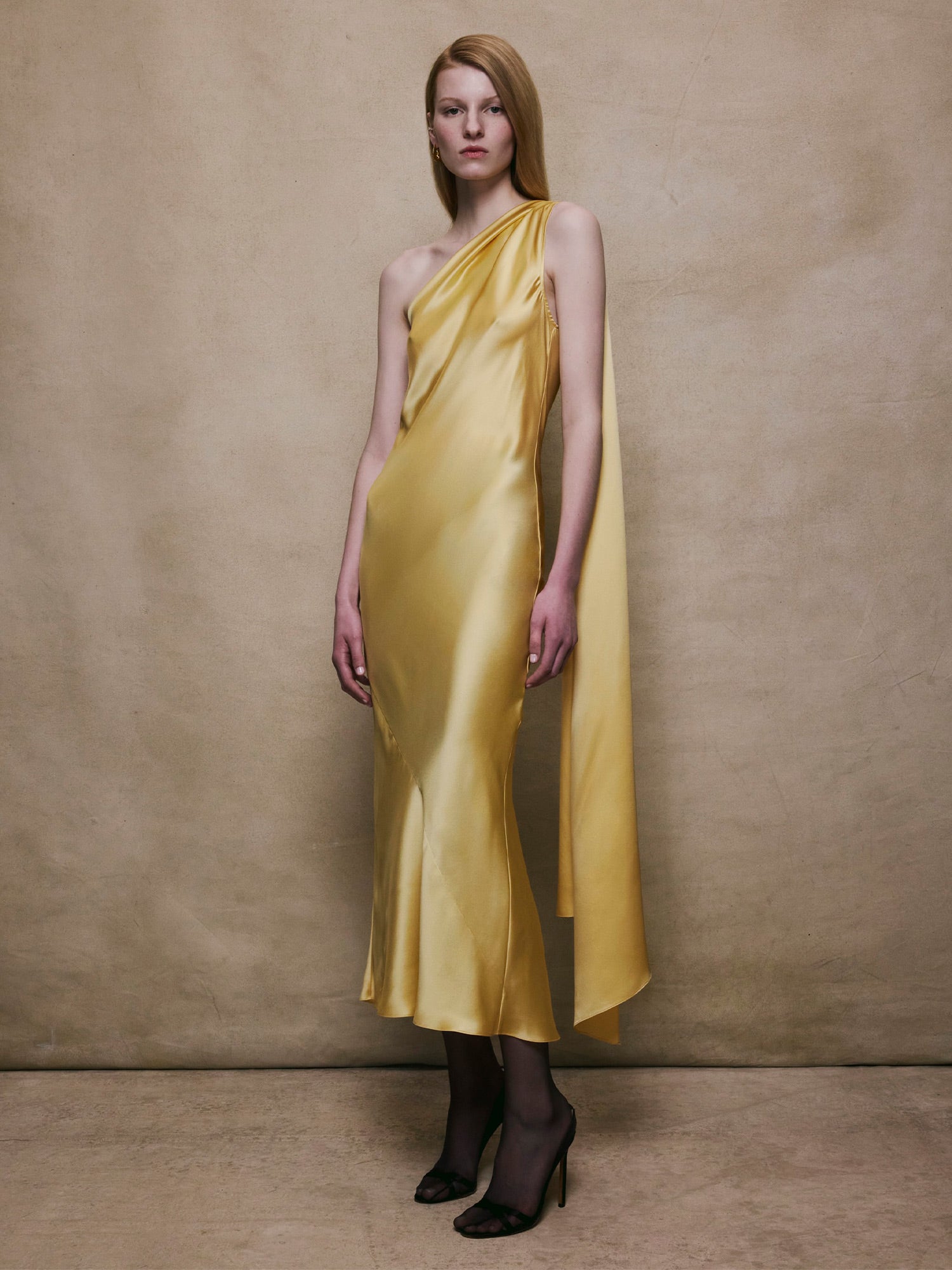 One Shoulder Cape Dress