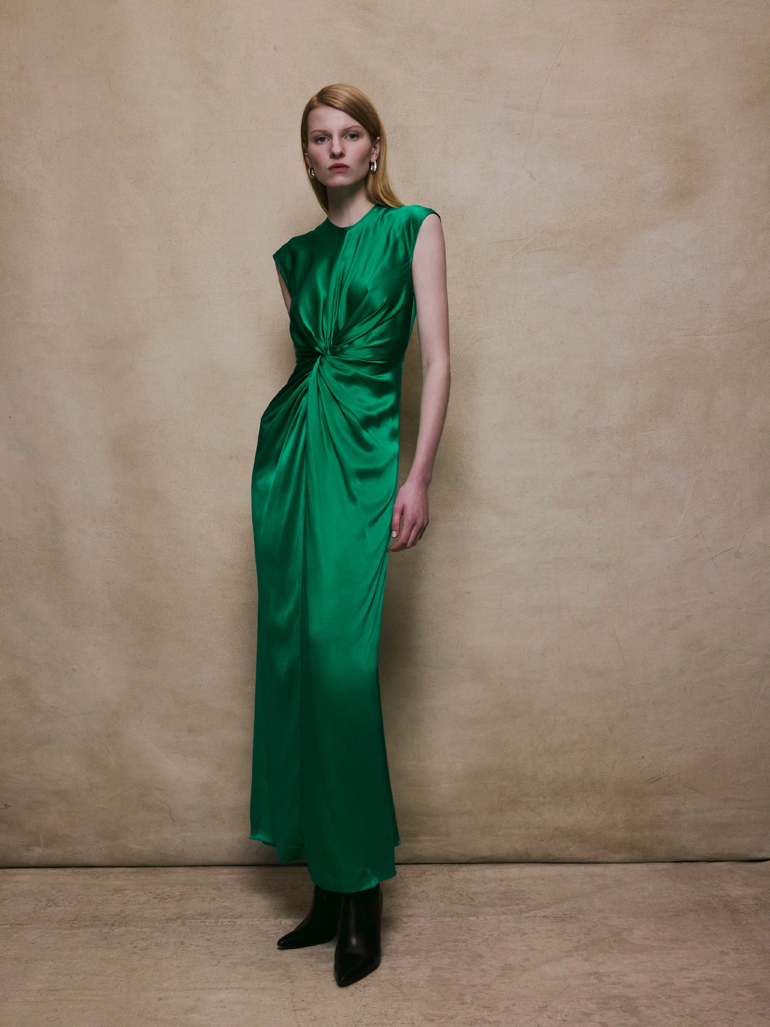 Twist Front Midi Dress