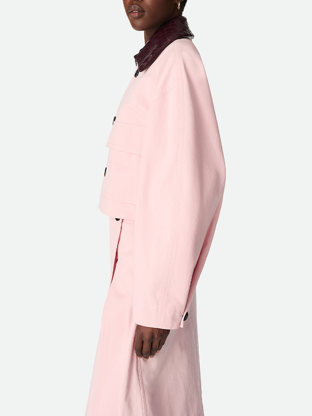 Cotton Twill Jacket with Intrecciato Collar