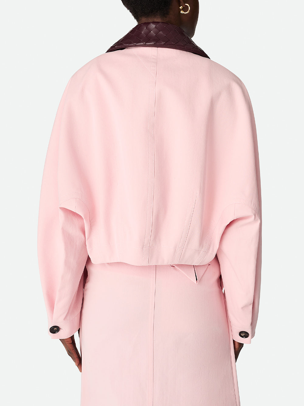 Cotton Twill Jacket with Intrecciato Collar