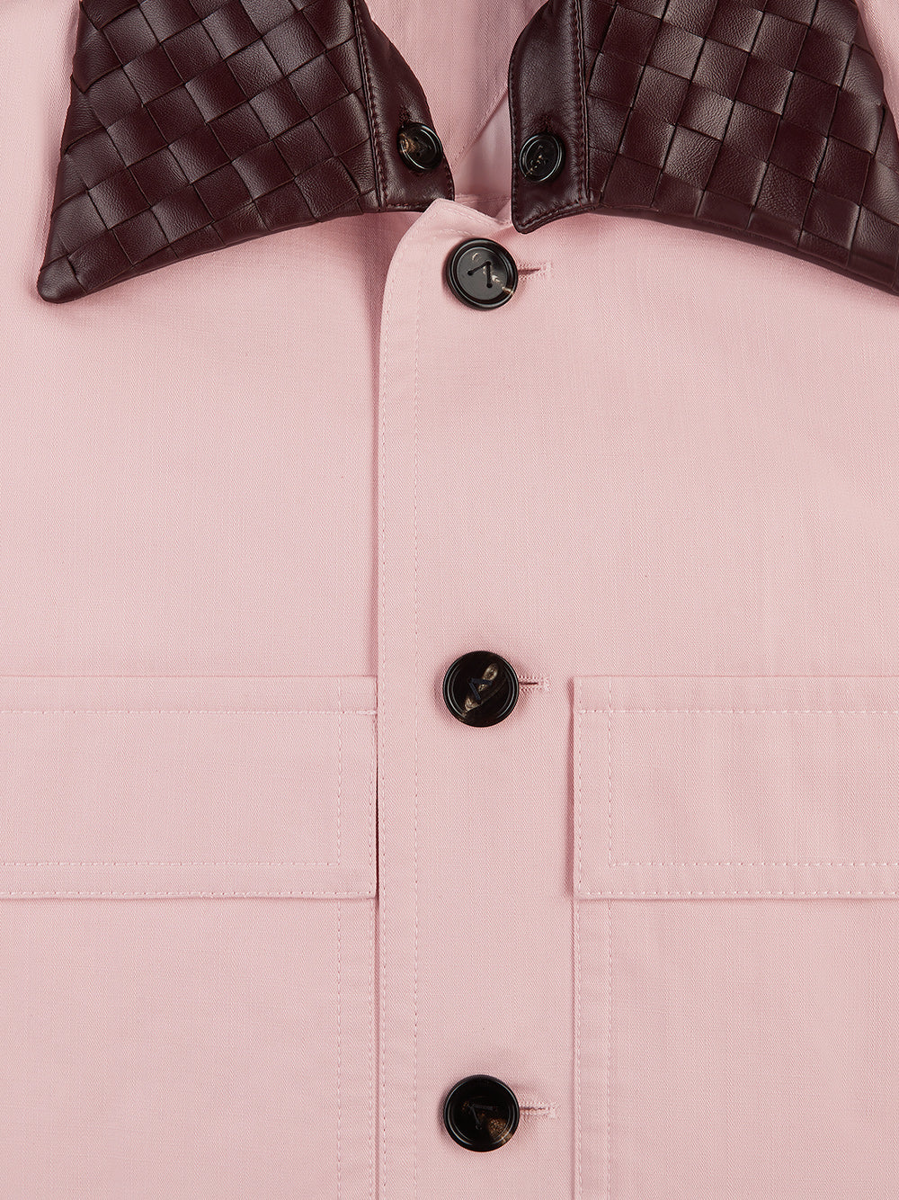 Cotton Twill Jacket with Intrecciato Collar
