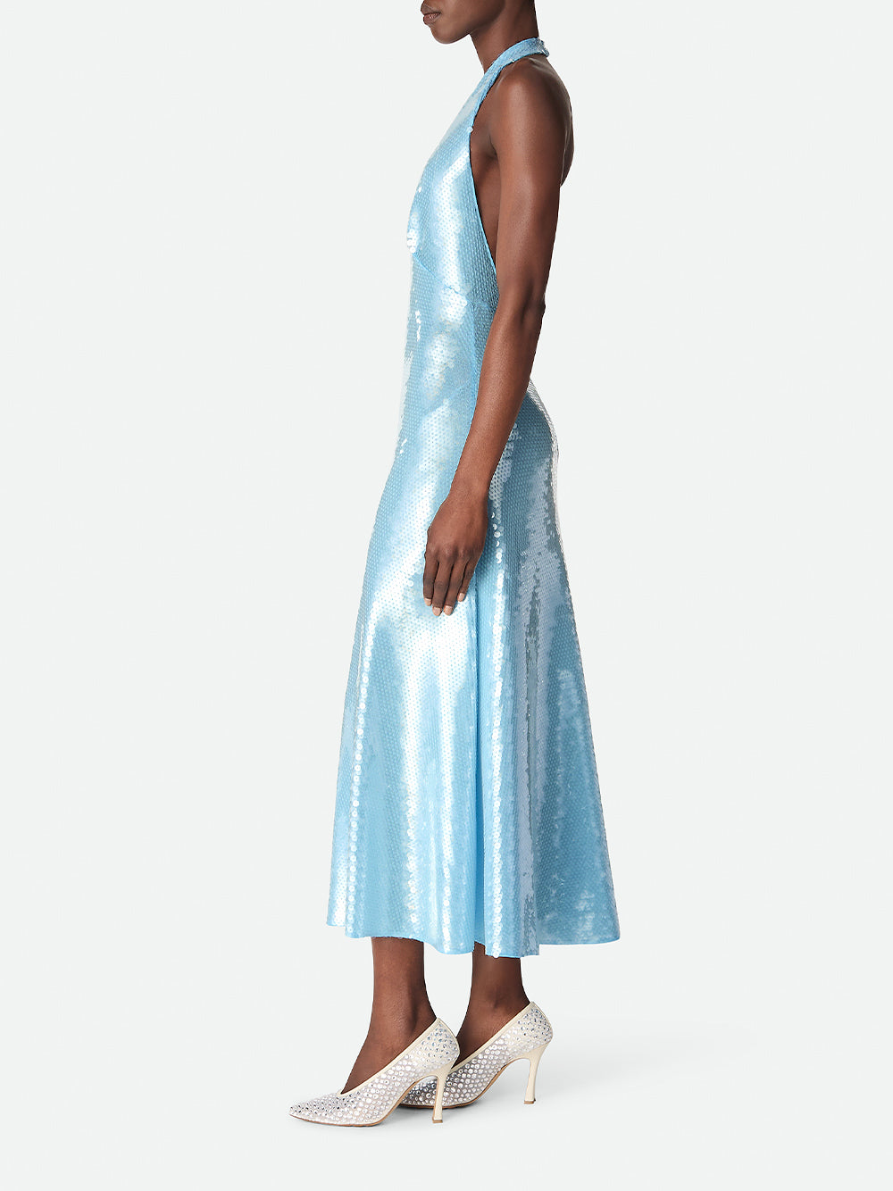 Sequin Halter Midi Dress