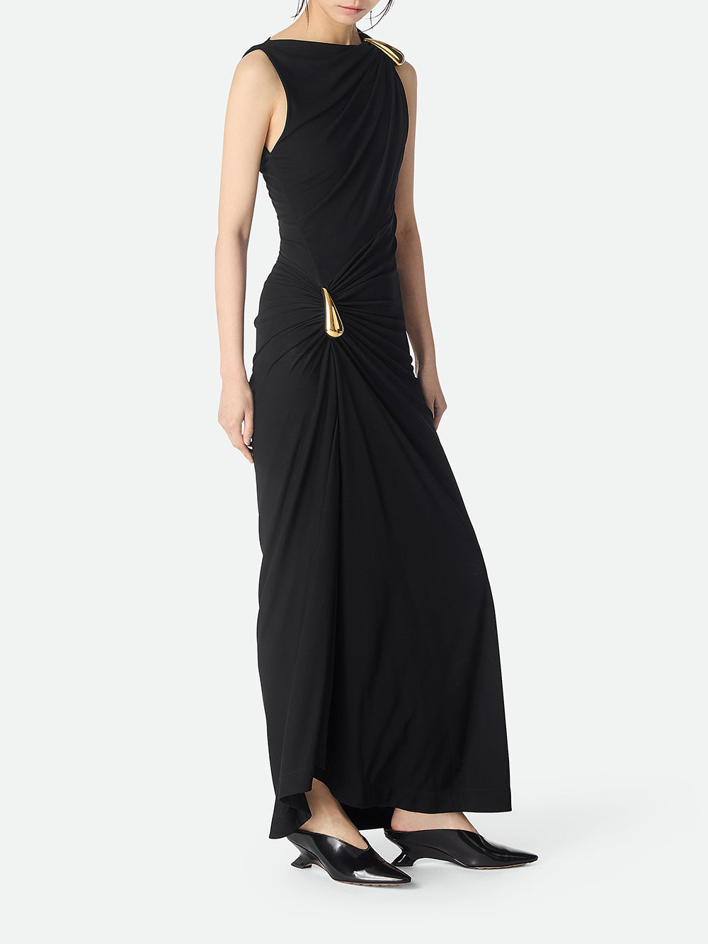 Jersey Maxi Dress with Drop Details
