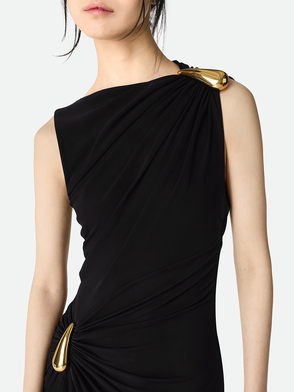 Jersey Maxi Dress with Drop Details