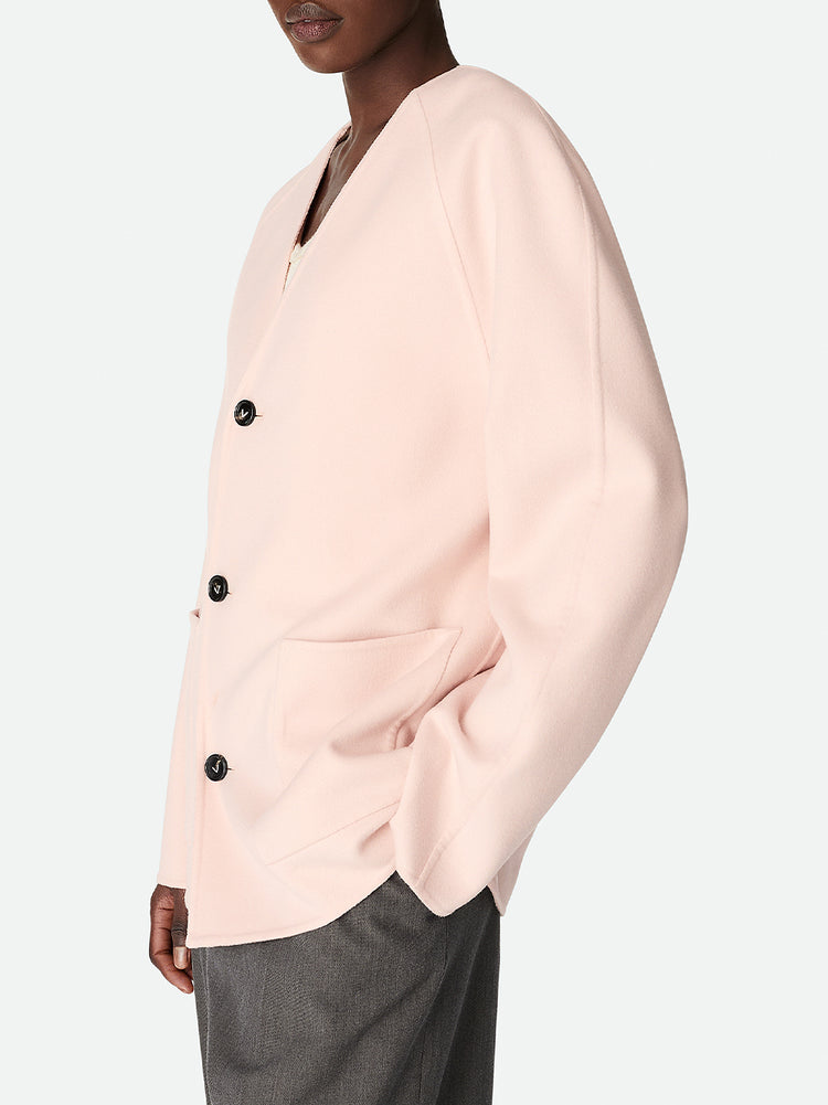 コート BOTTEGA VENETA FW22 Pink wool blend coat (689344V2C90 5600) Bottega Veneta Pink Wool Blend Coat | italist