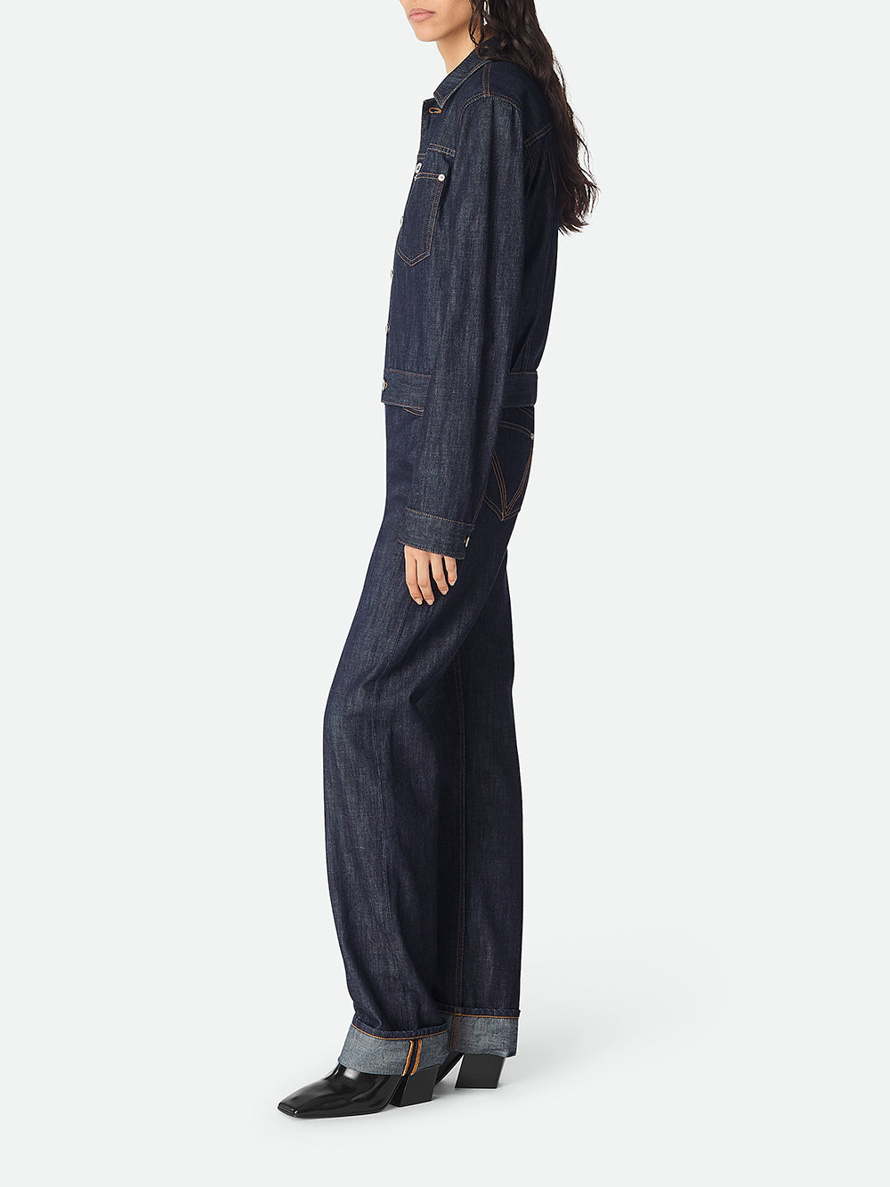 ジャケット BOTTEGA VENETA Woman Jacket Indigo 834988V5VQ0 4023 Bottega Veneta | Indigo Denim Jacket – Kirna Zabête