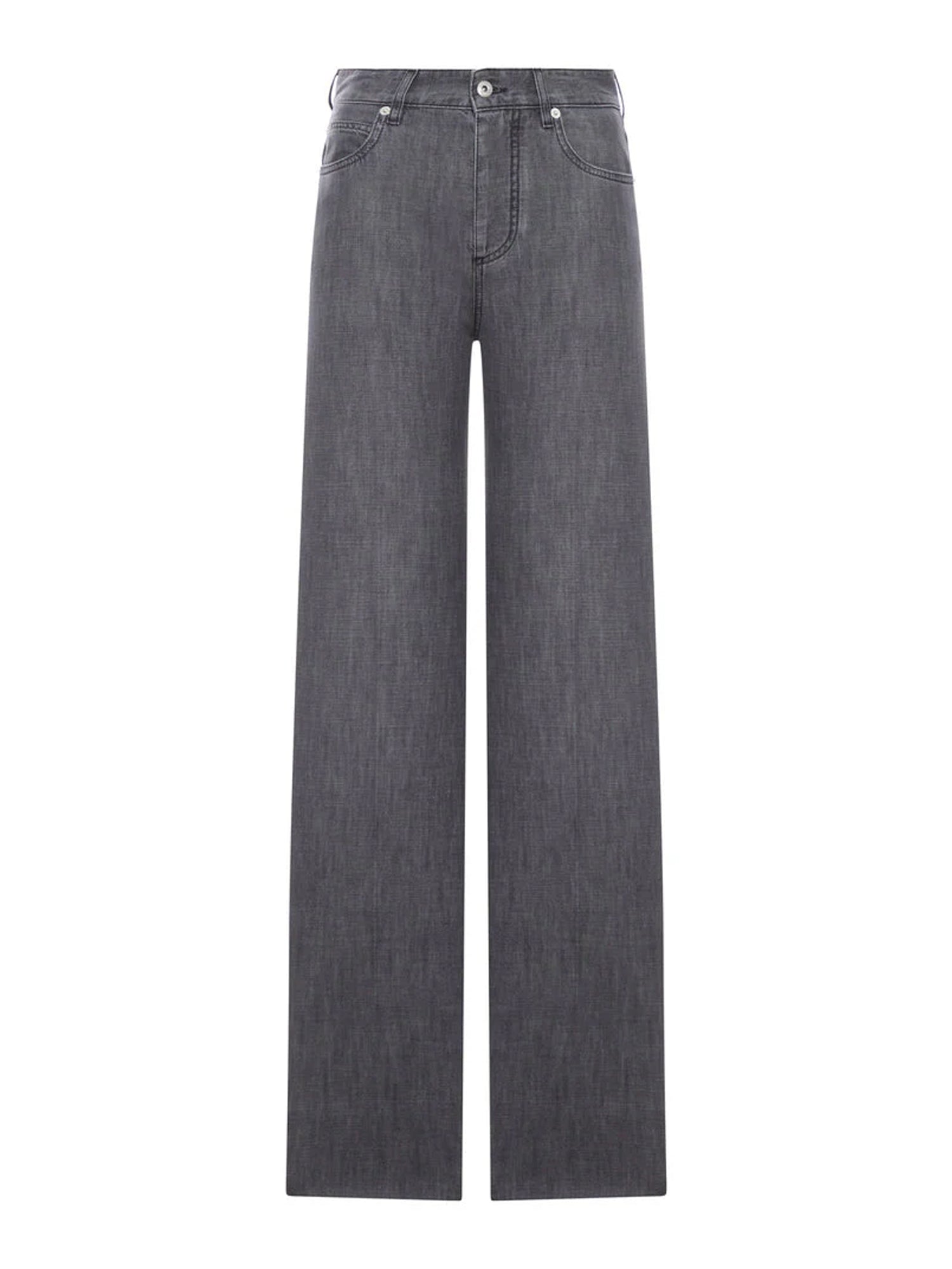 Washed Denim Palazzo Jeans