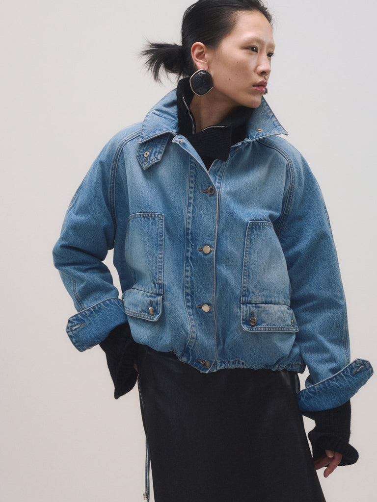 HIRUNE　SISE　Balloon Denim Jacket NAVY HIRUNE SISE Balloon Denim Jacket NAVY HIRUNE SISE Balloon Denim