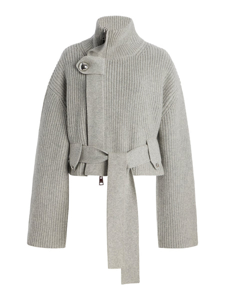 Brandon Maxwell | Neal Zip-Front Belted Cashmere Sweater – Kirna