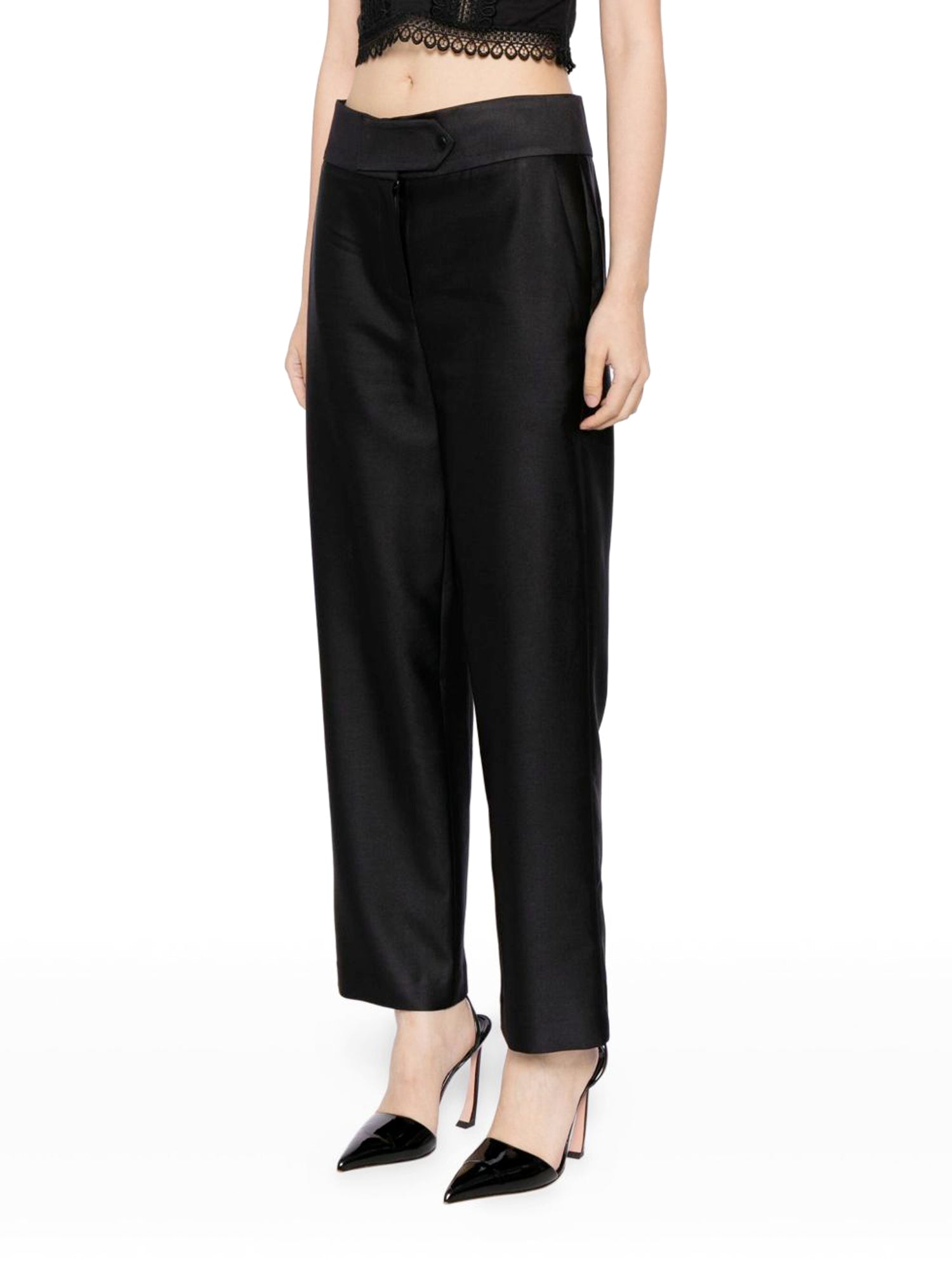Phoenix Low-Rise Silk Trousers