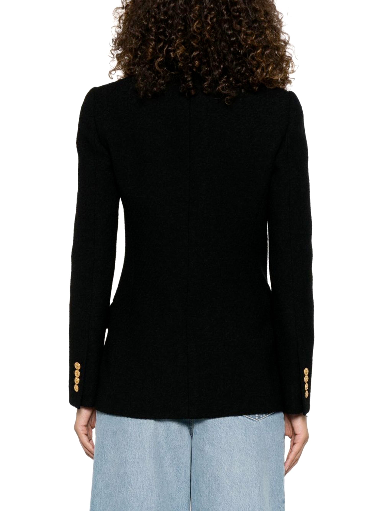 Wool Bouclette Double-Breasted Tailored Jacket