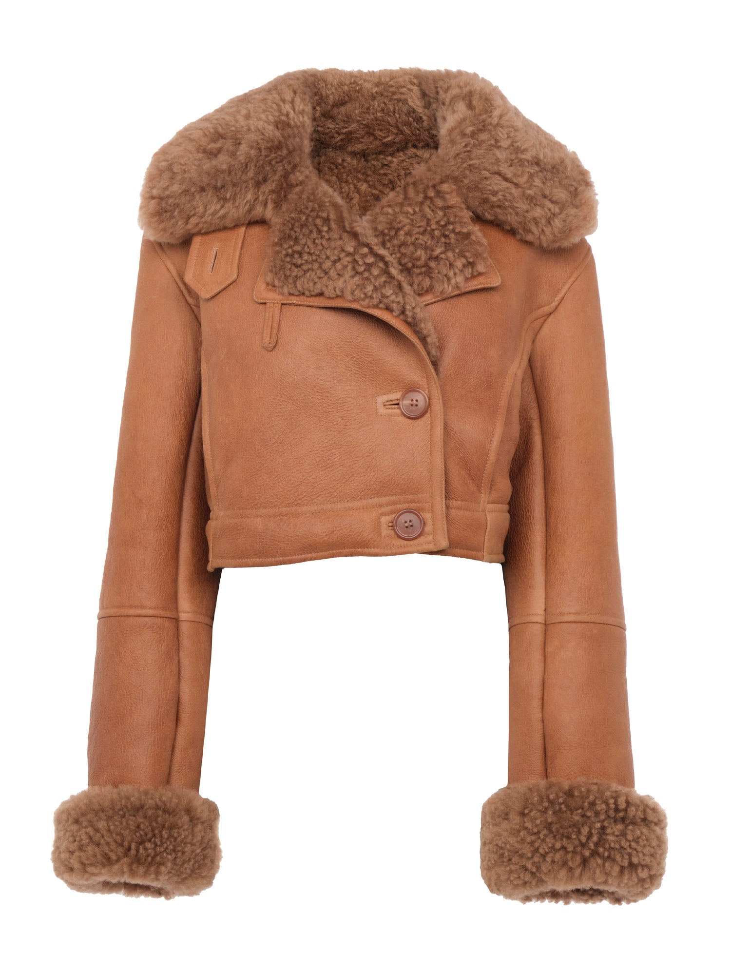 Cropped Boxy Leather Jacket