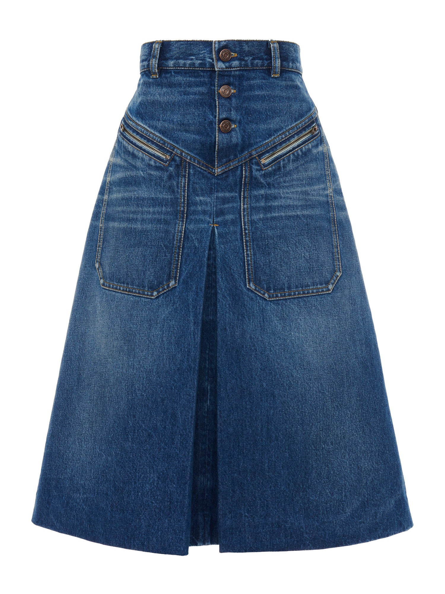 Knee-Length Denim Skirt