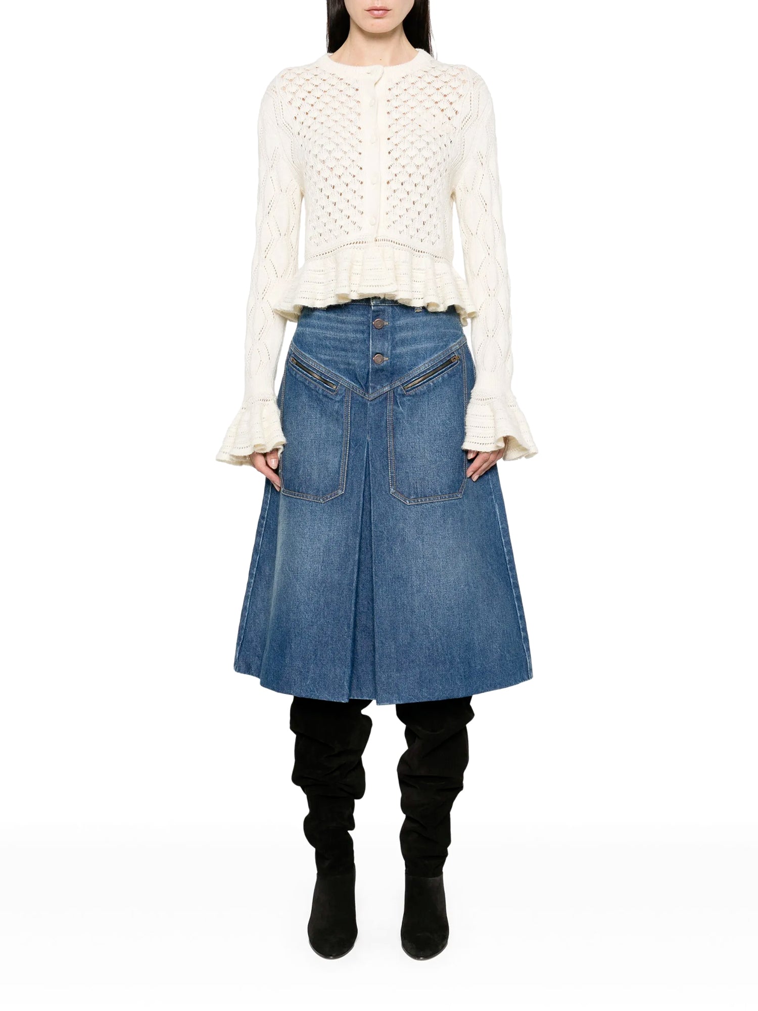 Chloé | Knee-Length Denim Skirt – Kirna Zabête