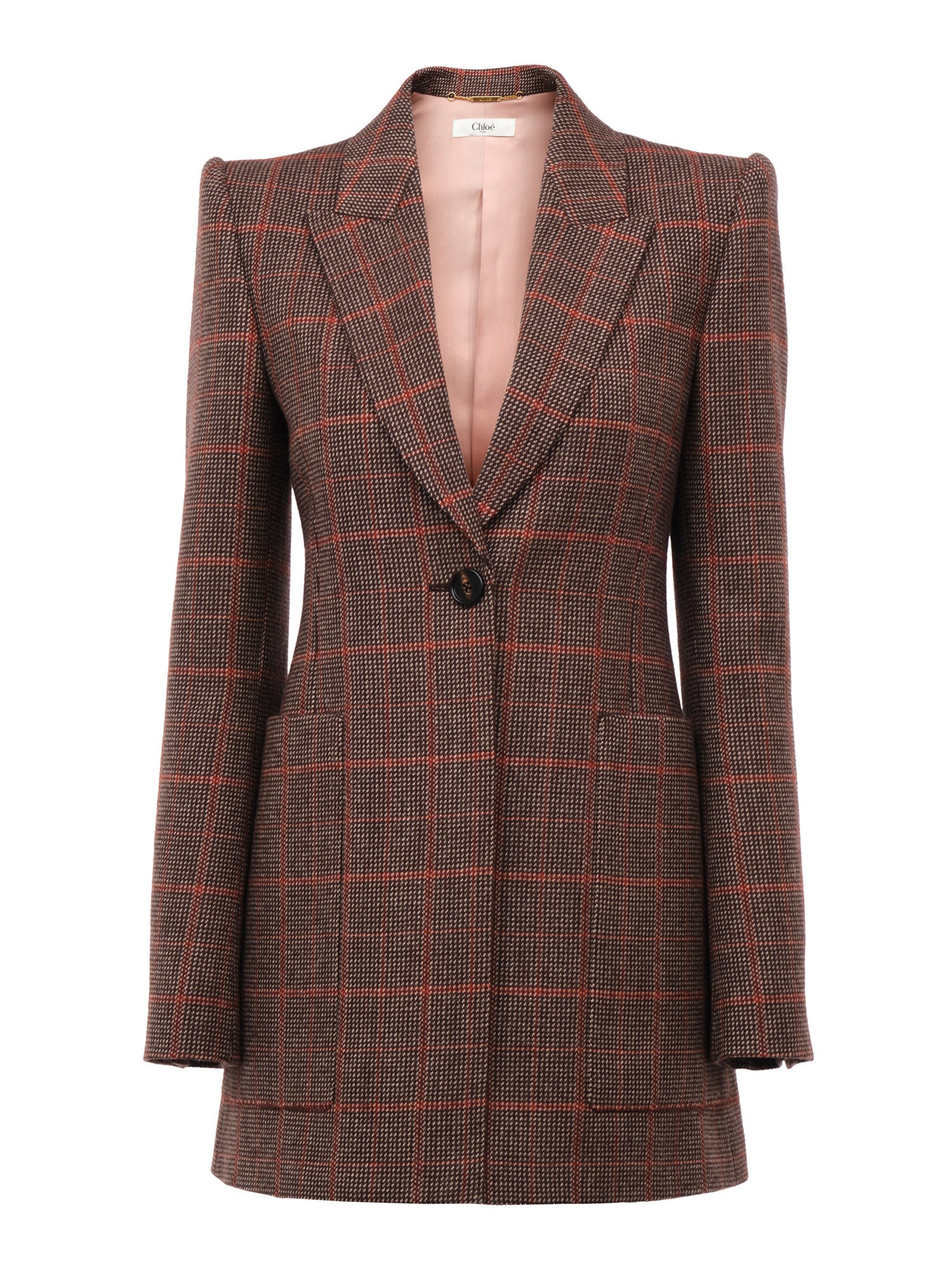 Check Wool Tailored Jacket
