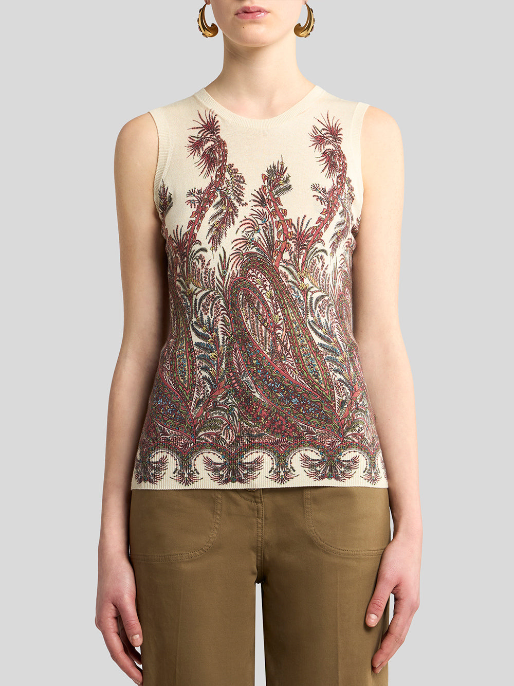 Cashmere-Silk Printed Top