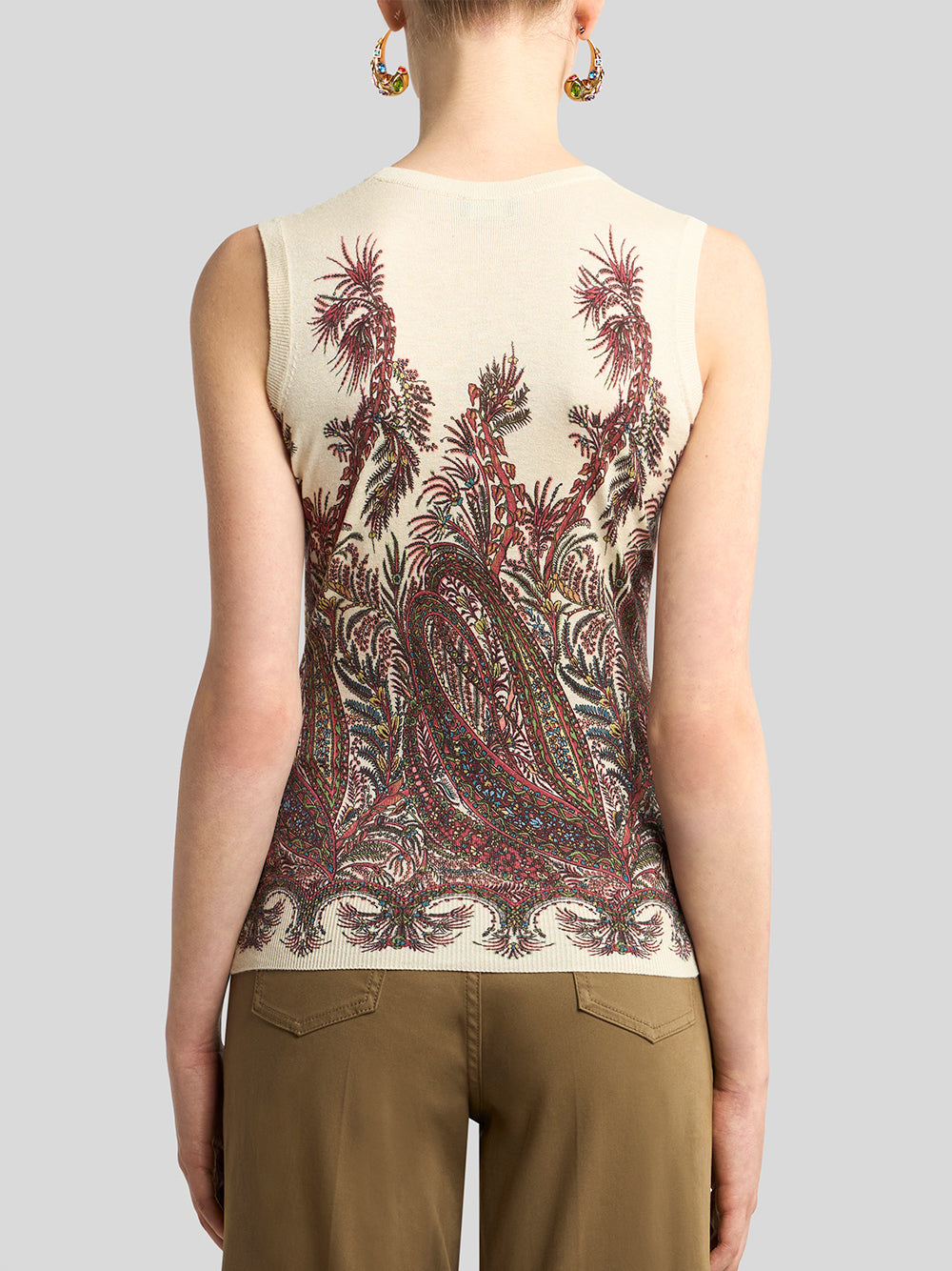 Cashmere-Silk Printed Top