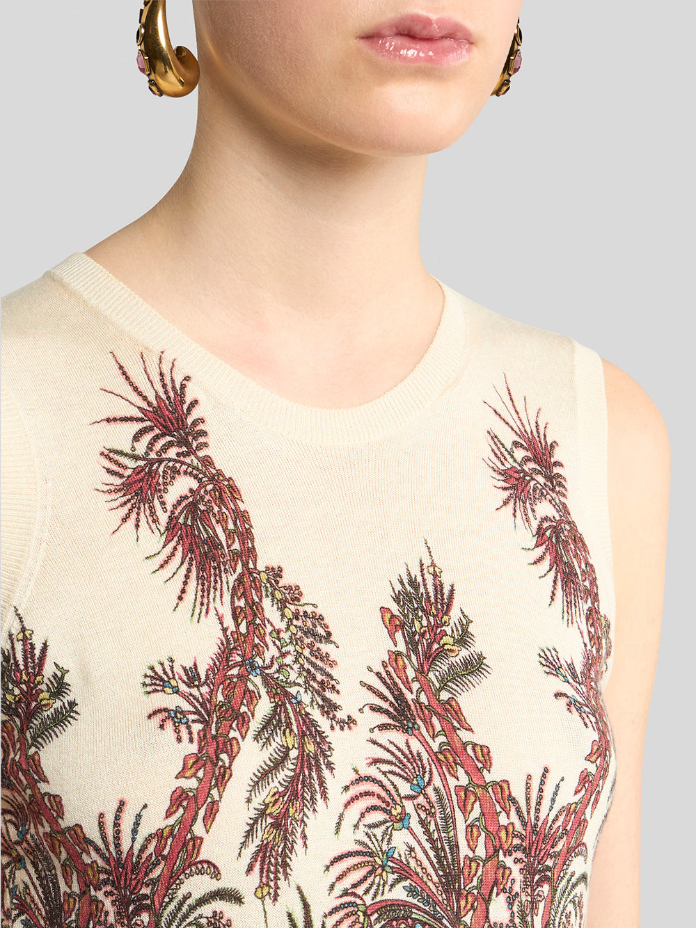 Cashmere-Silk Printed Top
