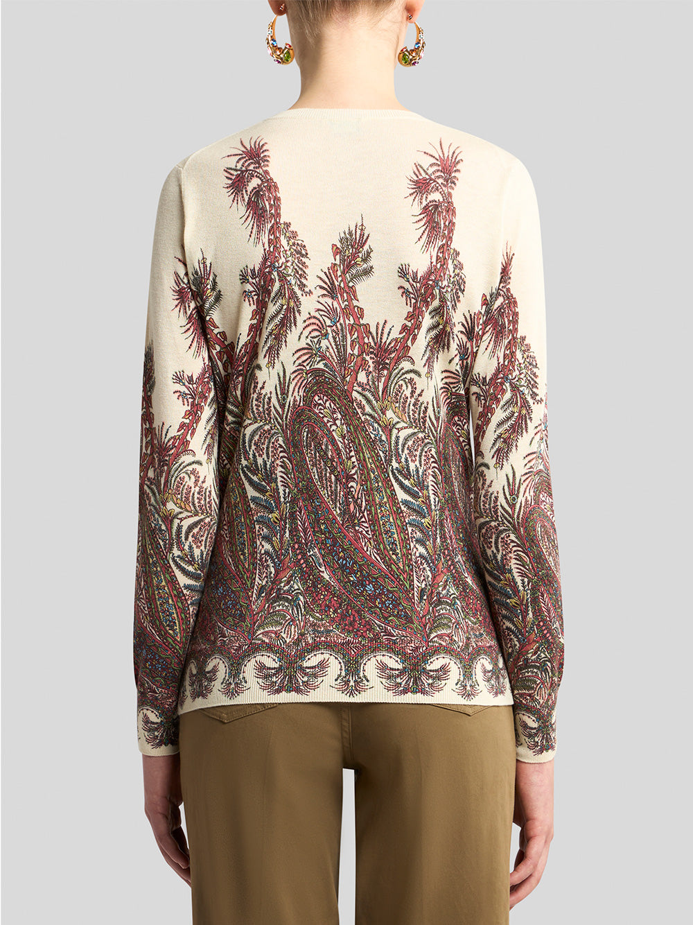 Cashmere-Silk Printed Cardigan