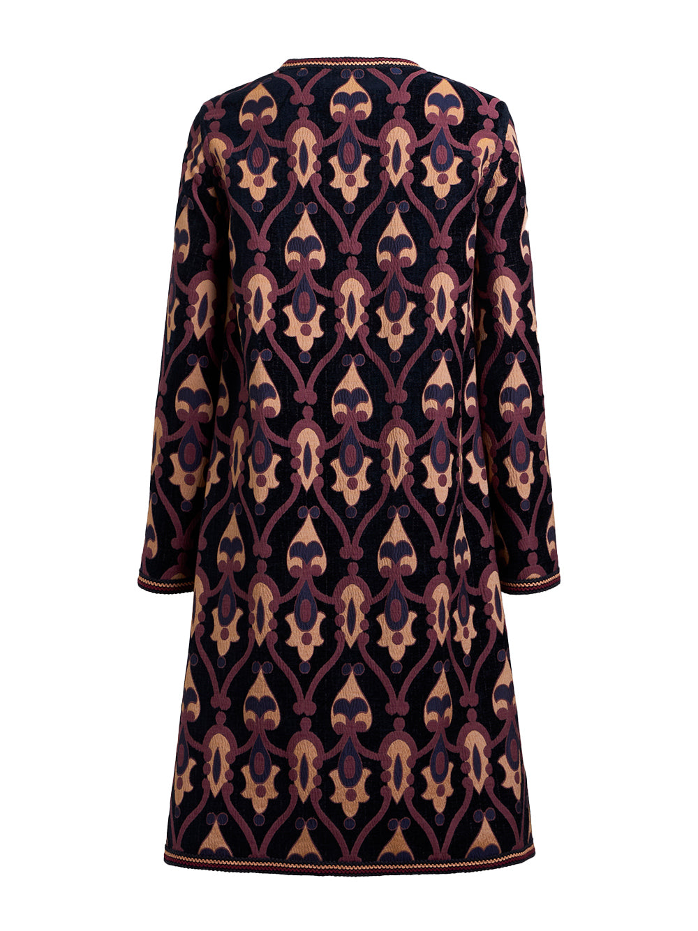 Cotton-Blend Printed Long Coat